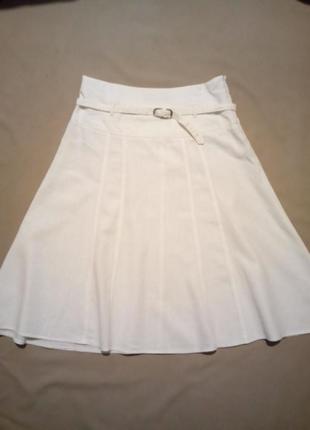 Льняная юбка-колокольчик с кокеткой размер uk 10