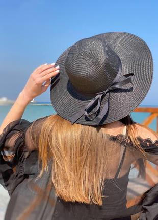 Летняя шляпа для прогулок и отдыха на пляже ЧЕРНАЯ