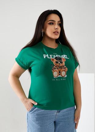 Женская футболка PLEASURE цвет зеленый р.48/50 433676