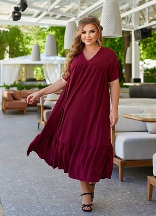 Жіноче плаття вільного крою колір бордо 434417