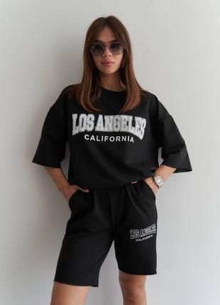 Нереально крутой костюм Los Angeles футболка+шорты черный