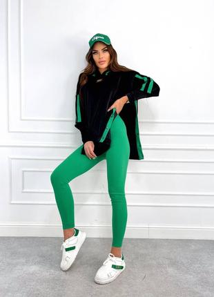 Яркий и мегабомбезный костюм кофта + лосины зеленый