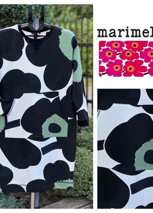 Marimekko финландия дизайнерское яркое хлопковое платье спорт-...