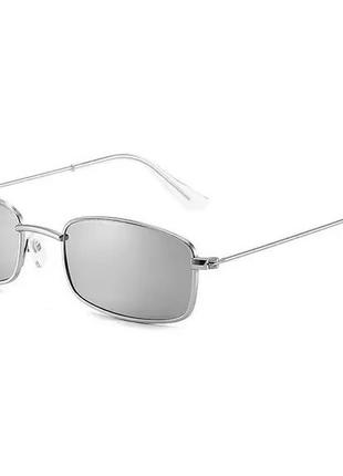 Солнцезащитные имиджевые очки, серебристая линза, унисекс