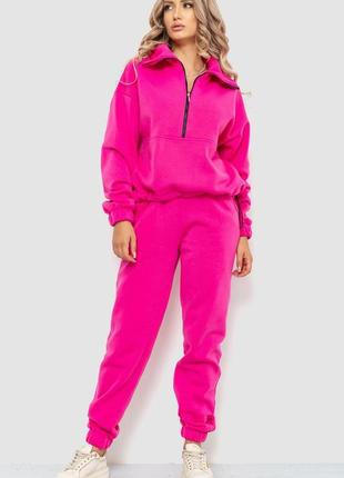 Спорт костюм женский на флисе, цвет розовый, 102r401