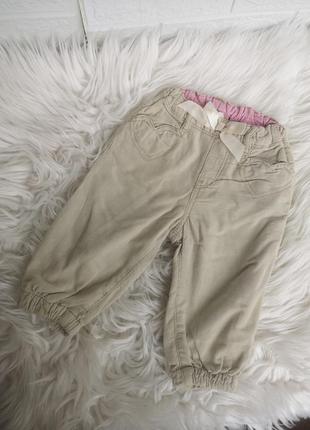 Вельветовые брюки на коттоновой подкладке на 4-6 месяцев 68 см
