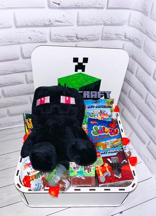 Подарок с Майнкрафт Minecraft для мальчика с мягкой игрушкой