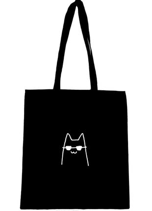 Еко сумка шопер "кіт в окулярах"