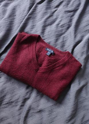 Шерстяний светр gap джемпер кардиган пуловер світшот бордо zar...