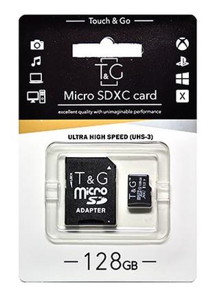 Картка пам'яті T&G; micro SDHC 128 GB Class 10 + адаптер