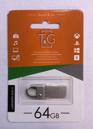 Флеш драйв T&G; Flash Draiv металева з карабiном (USB/ 64GB/ 2.0)