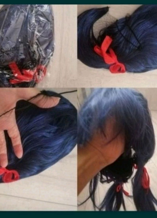 Синя перука до маскарадного костюму Леді баг і супер кіт