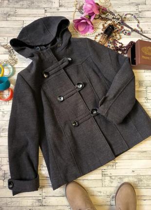 Пальто с капюшоном демисезонное теплое стильное xxl petite