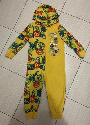 Ромпер теплая пижама комбинезон флисовый 2 3 года 98 см