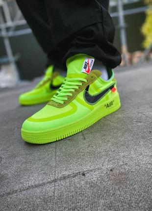 Кросівки nike air force x off white 1 low green