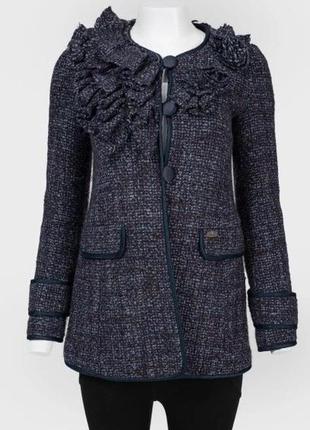 Люксовый итальянский производства твидовый пиджак пальто