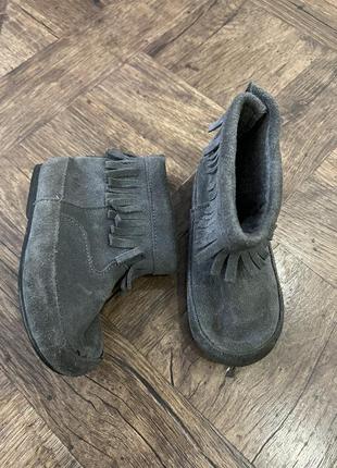 Замшевые серые ботиночки