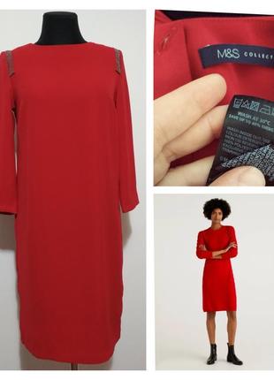 Роскошное фирменное красное платье миди супер качество !