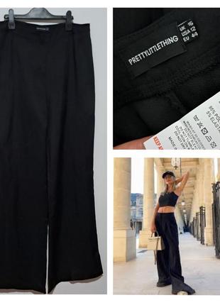 Высокий рост большой размер фирменные черные широкие штаны палацо