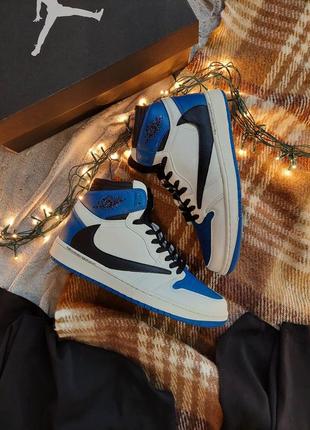 Кроссовки nike air jordan 1 hihg x fragment x trawis scott