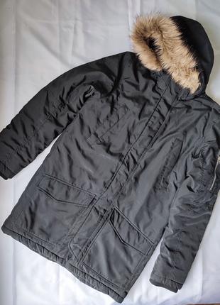 Чорна зимова куртка парка H&M 170см