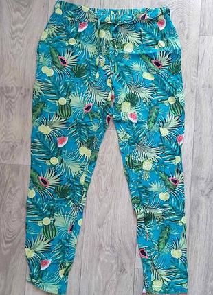 Голубые летние брюки-гавайки || esmara || размер m