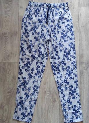 Синие женские брюки с цветочным принтом ⁇  ⁇  only ⁇  размер s