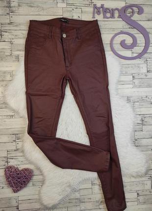 Женские кожаные брюки fb sister цвет марсала размер l 48