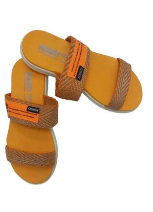 Шльопанці текстиль помаранчевий 004 р.36 ТМ Yaprak shoes