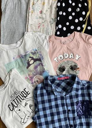 Комплект вещей штаны футболка рубашка на девочку 134-140 8-9 лет