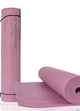 Коврик для йоги и фитнеса PowerPlay 4010 (173*61*0.6) Розовый