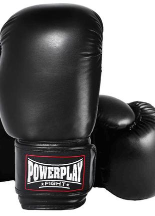 Боксерские перчатки PowerPlay 3004 Чорные 16 унций