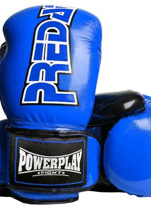 Боксерские перчатки PowerPlay 3017 Синие карбон 12 унций