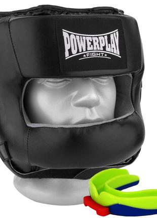 Боксерский шлем тренировочный PowerPlay 3067 с бампером PU + A...