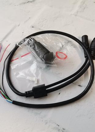 PoE кабель для IP камеры с разъемами и гермоколпачком, черный