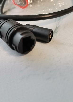 PoE кабель для IP камеры с разъемами и гермоколпачком, черный
