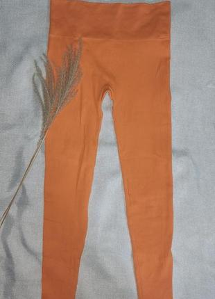Лосины в рубчик оранжевые stradivarius xl