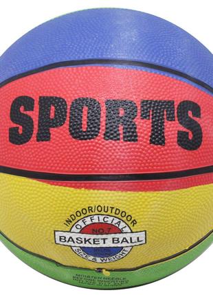Мяч баскетбольний жовтий+синій+зелений+червоний