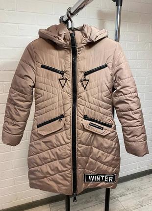 Пальто зимнее, куртка зимняя, на девочку 9-10 лет