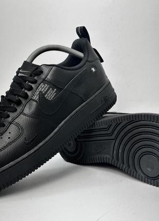 Кросівки nike air force all black (шкіряні)