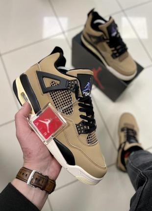 Кроссовки nike air jordan retro 4 beige