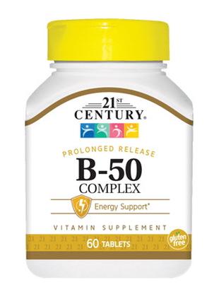 Витамины и минералы 21st Century Vitamin B-50 Complex, 60 табл...