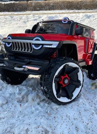 Детский электромобиль Jeep Wrangler (красный цвет) с пультом д...