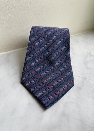 Синя сіра графічна краватка lanvin вінтаж шовк геометричний пр...