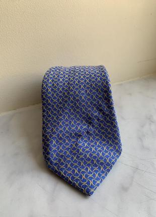 Синя шовкова краватка stovel&mason ручна робота геометричний п...