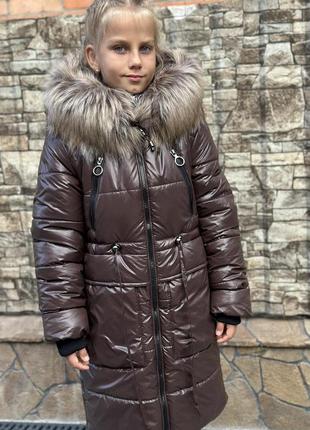 Пальто зимове для дівчат р 140-158