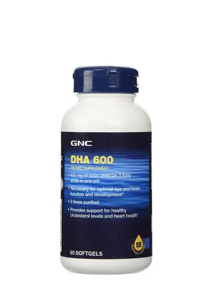 Жирные кислоты GNC DHA 600 mg, 60 капсул