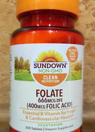 Фолієва кислота Folate 666 400mcg вітамін В9 Folic acid 350 та...