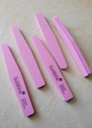 Пилка пилочка для нігтів 100/180 рожева