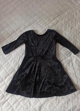 Платье велюровое черная